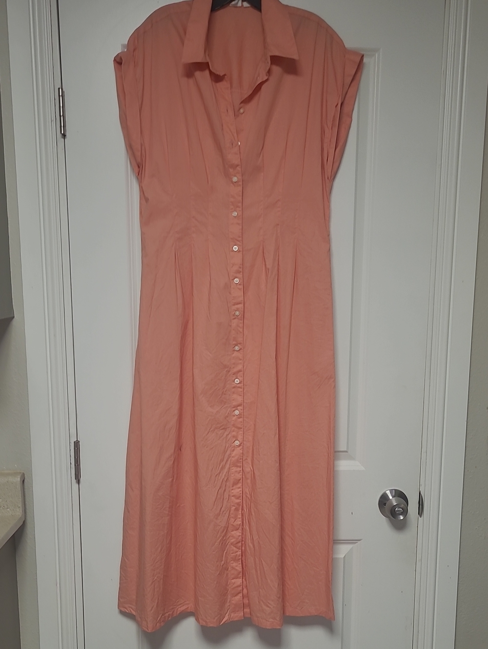 GAP Peach Button-Front Maxi Dress